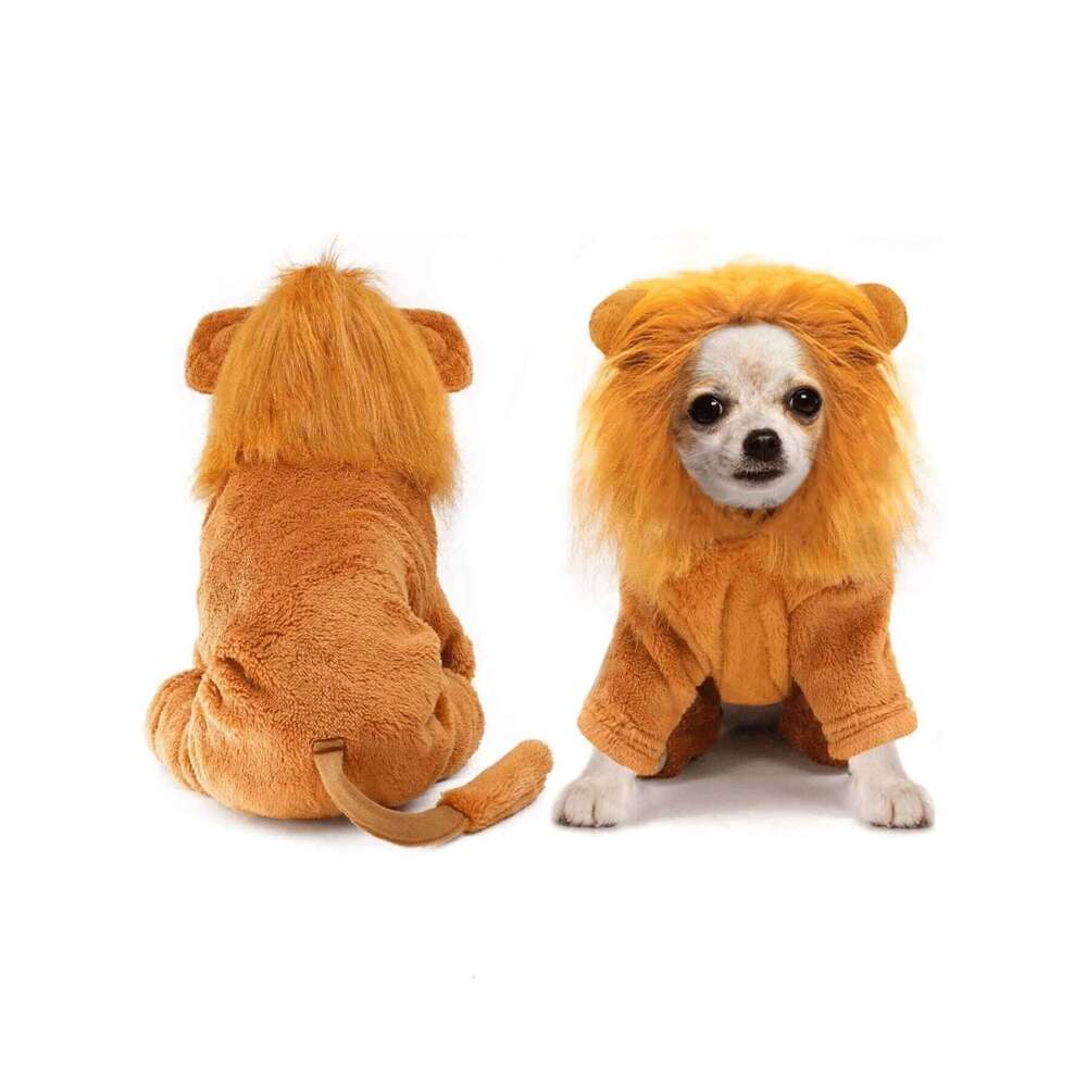 Famous brand Lion Costume Cats Kitten Funny Pet Clothing Cute Fancy Dress with Bow Tie Mane for Small Dogs Halloween Christmas Photo pupakaIK