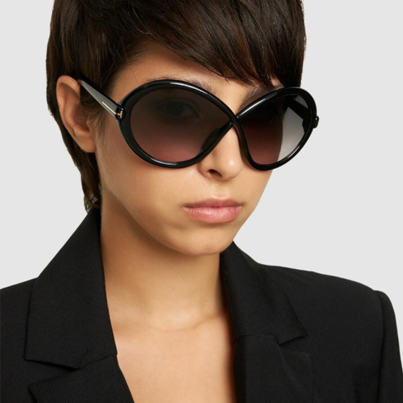 Temu Cross-Border Letter T Oval Large Frame Women's Sunglasses High-End European and American INS Style Internet Celebrity Glasses Men