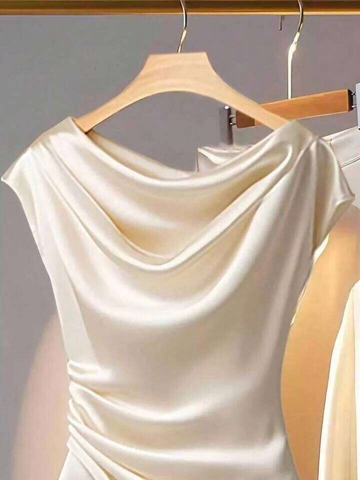 Light and mature temperament, wind colored Ding shirt, summer French high-end feeling, slimming shirt for women