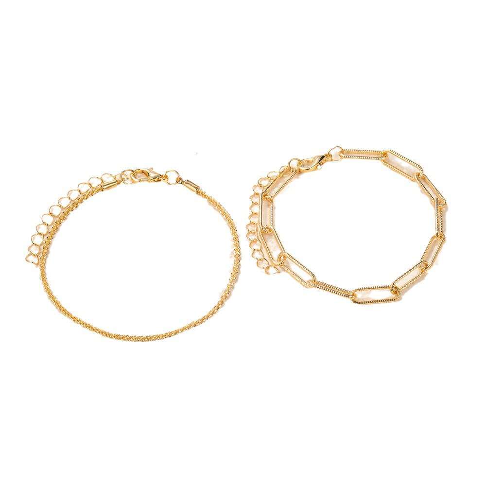 Bracelets for Women Gold Bracelet Set Niche High End Sparkling Simple Ins Style Two Piece Jewelry
