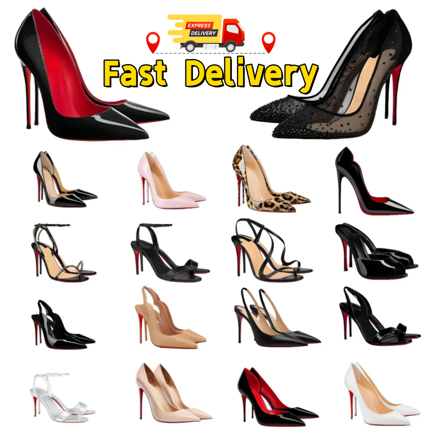 Red Bottom Designer Heels Women's Patent Real Leather Pumps 6-12cm Woman Pumps Wedding Shoes Nude Black Patent Stiletto Genuine Leather Size 34-44 with box