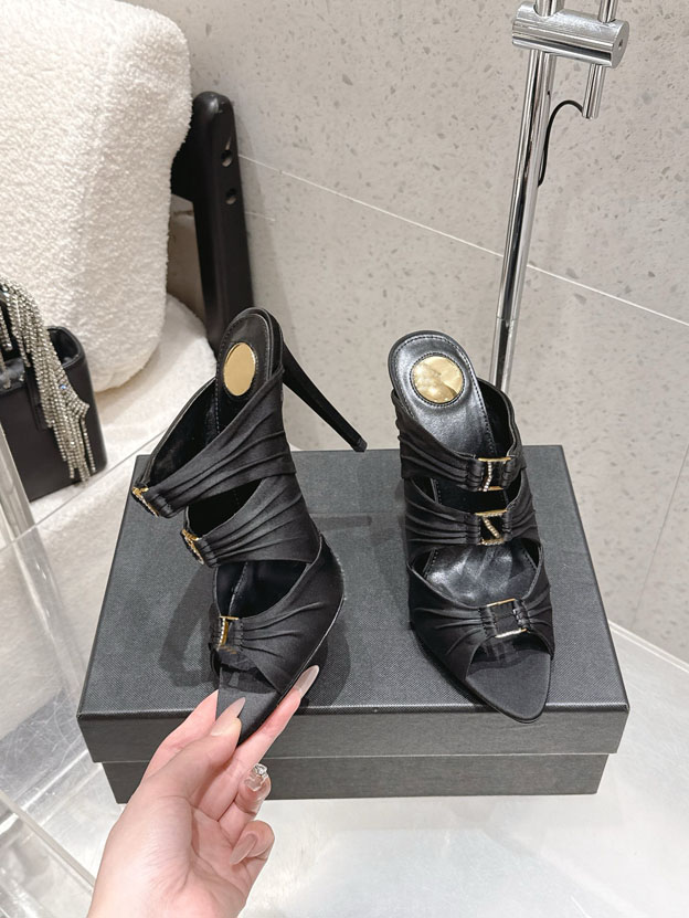 New women's silk high-heeled slippers sandals casual women's summer sizes 35-42