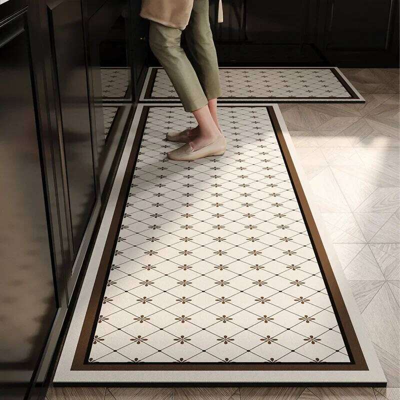 Kitchen Mat Diatomite Anti Slip Oil Proof Water Absorbing Dirt Resistant Waterproof Door Mat For Home Decor