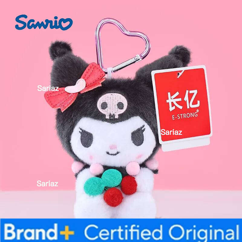 Sanrio 12cm Genuin My Melody Kuromi Cinnamoroll Kt Cat Plush Toy Anime Stuffed Animals Keychains Small Pendant Backpack Hangings H260105