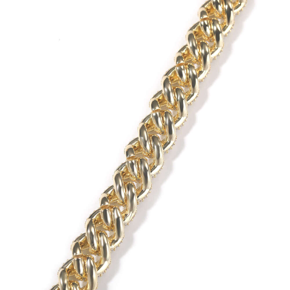 Jewelry bracelets for men fashion trend genuine full diamond cuban chain link wide cuff bangle hiphop street style casual daily wear essential shimmer