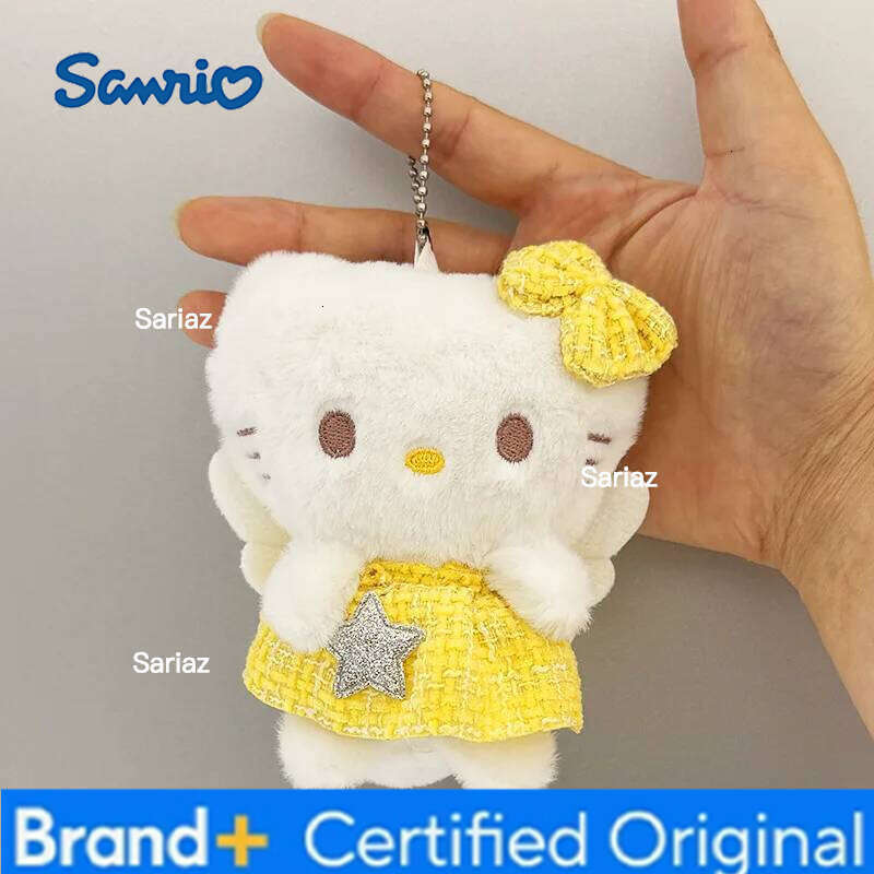 Sanrio Angel Kitty Keychain Skirt White Wings Set Plush Doll DIY Backpack Shoulder Bag Decoration Pendant Accessories Gift H260105