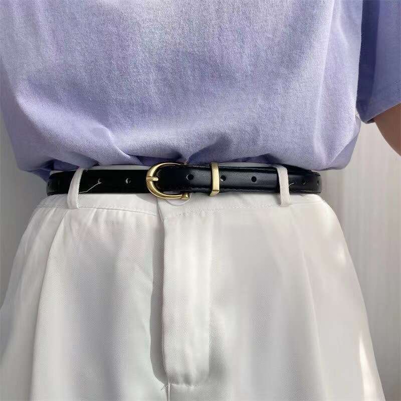 ins style fashion versatile thin decorative womens jeans black trendy new belt for women