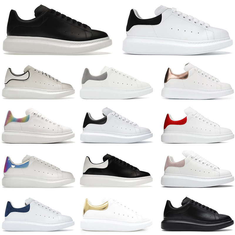 luxury Designer Casual shoes mens shoes Leather womens sneakers Designer shoes Lace Up Sole platform flat trainers Black White oversized veet suede sport shoe