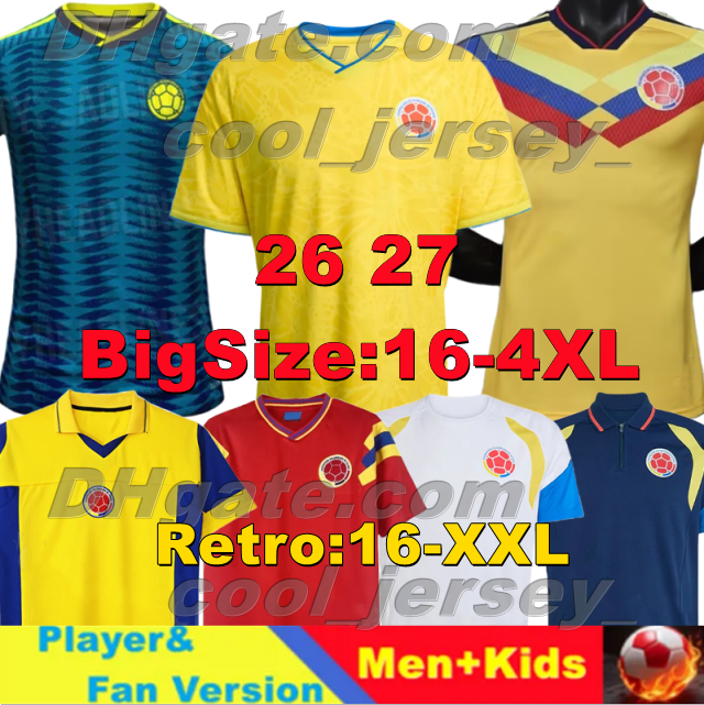 XXXL 4XL 2024 2025 Colombia Centenary soccer jersey 100-years anniversary 24 25 Player Version LUIS DIAZ JAMES columbias Retro 1994 2001 2014 Football Shirts Kids