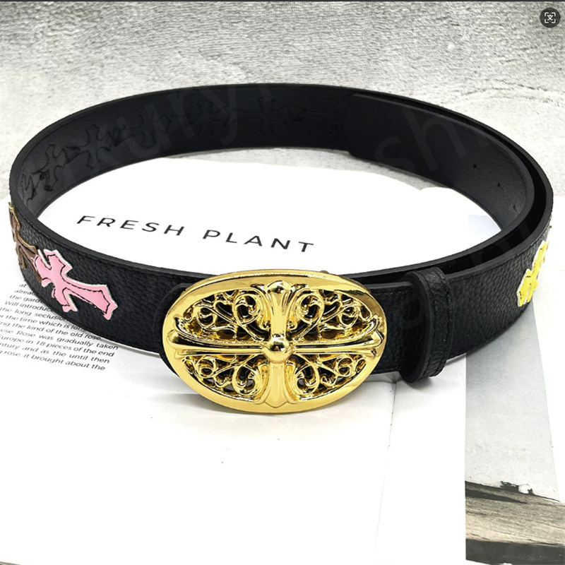 Belts Chromed Heart Belt Pin Buckle Patch Leather White For Men And Women With Roller Hollow Vine Pattern Womens Belt Celebrity Style AAA