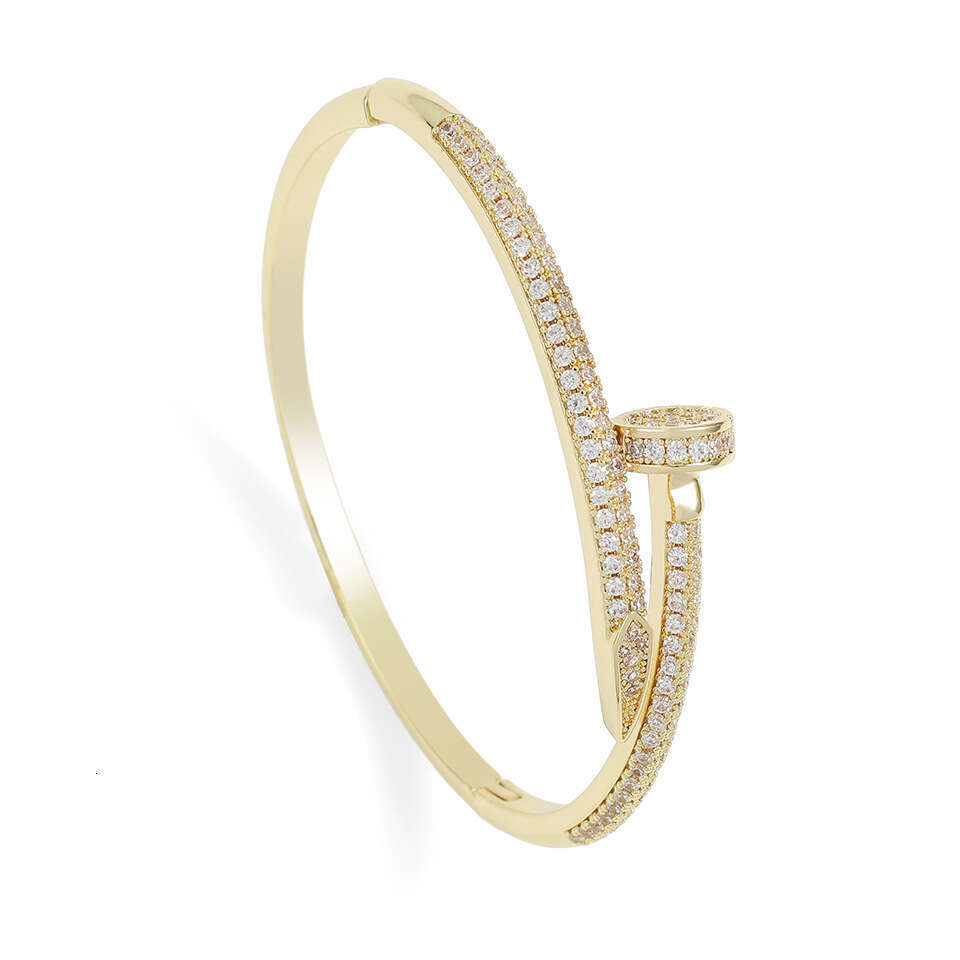 Fashion Micro-Inlaid Zircon Nail for Women High-End Feel Non-Fading Light Luxury Bracelet Niche Versatile Trendy Jewelry