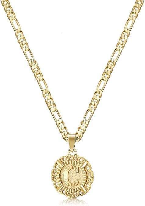 Cross-Border European and American Alloy Letter Pendant Round Lace Accessories Jewelry Women's Collarbone Necklace Wholesale