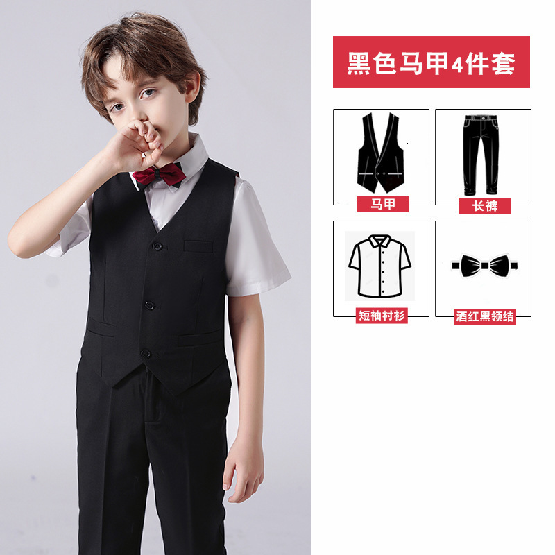 Children Shiny Blue Suit For Wedding Boys Formal Ceremony Tuxedo Dress Teenager Kids Pograph Blazer Party Performance Costume 240626