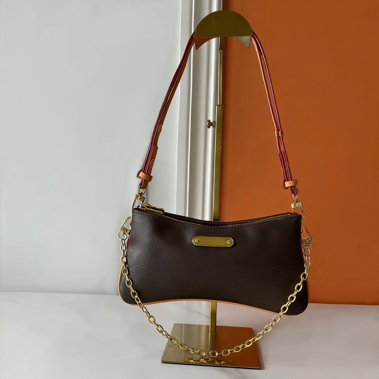 Designer leather envelope bag fashionable womens shoulder bag French stick bag versatile chain shoulder bag mahjong bag soft leather crossbody bag Women purse PRPU