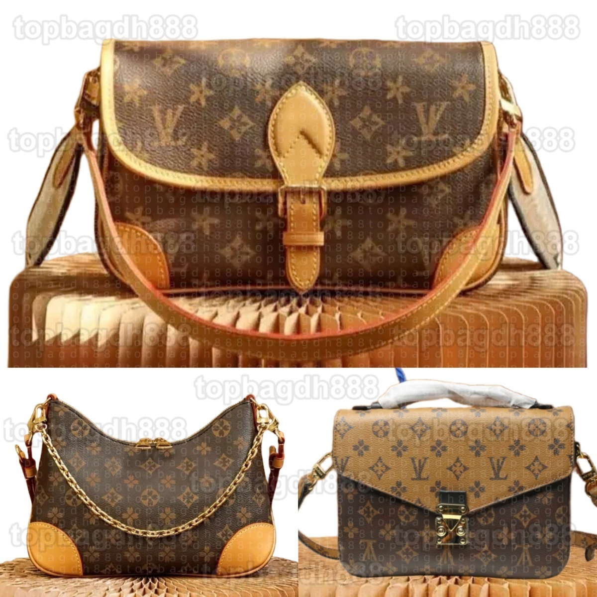 High Quality Designer Bags Diane Handbags Luxury Bags Women 26cm Genuine Leather Crossbody Purse Embossed Flower Shoulder Bag Purse