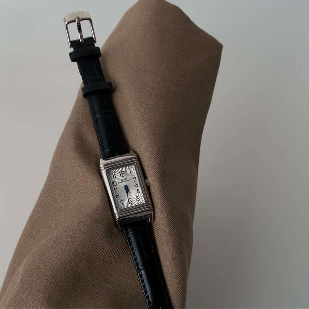 With Box Niche Style Sliding Design Genuine Leather Square Digital Women's Dainty Watch Free gift