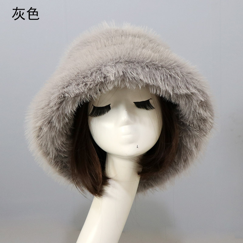 Personalized ear protection with a wide brim Fur Bucket Hat Natural Brown Color Thick Warm Winter 23A0808 241116
