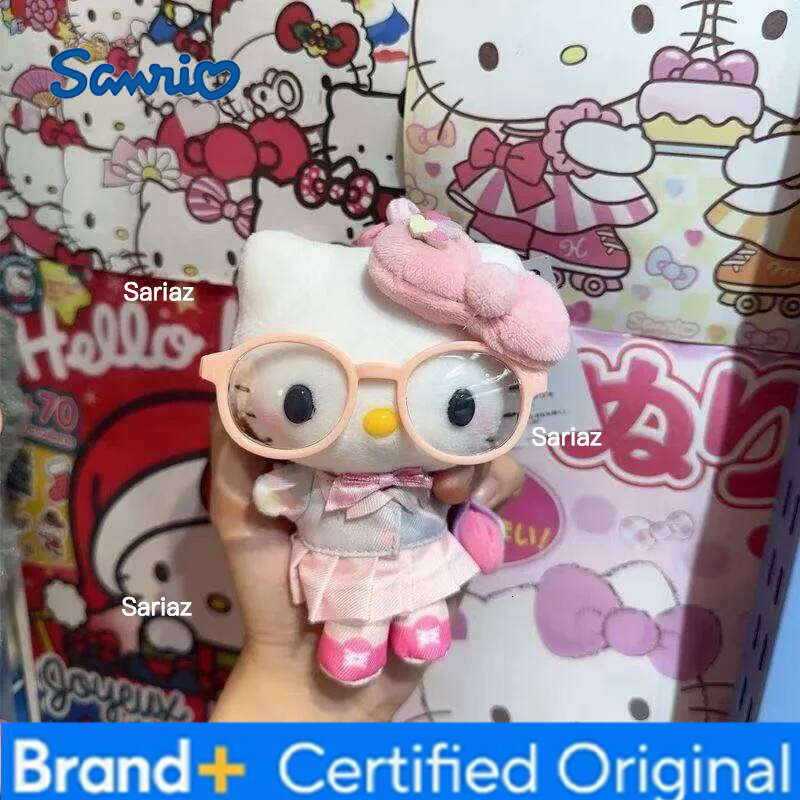 Sanrio Kawaii Hello Kitty Jk Uniform Cartoon Girl Glasses Exquisite Bag Cute Couple Backpack Keychain Doll Decor Gift H260105