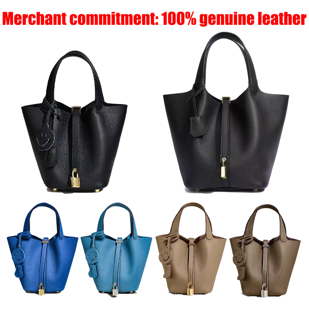 Top quality Genuine leather handbags Luxury Designer bag Womens tote Shoulder bag Fashionable large capacity bucket bag With Lock And Key crossbody bag travel bag