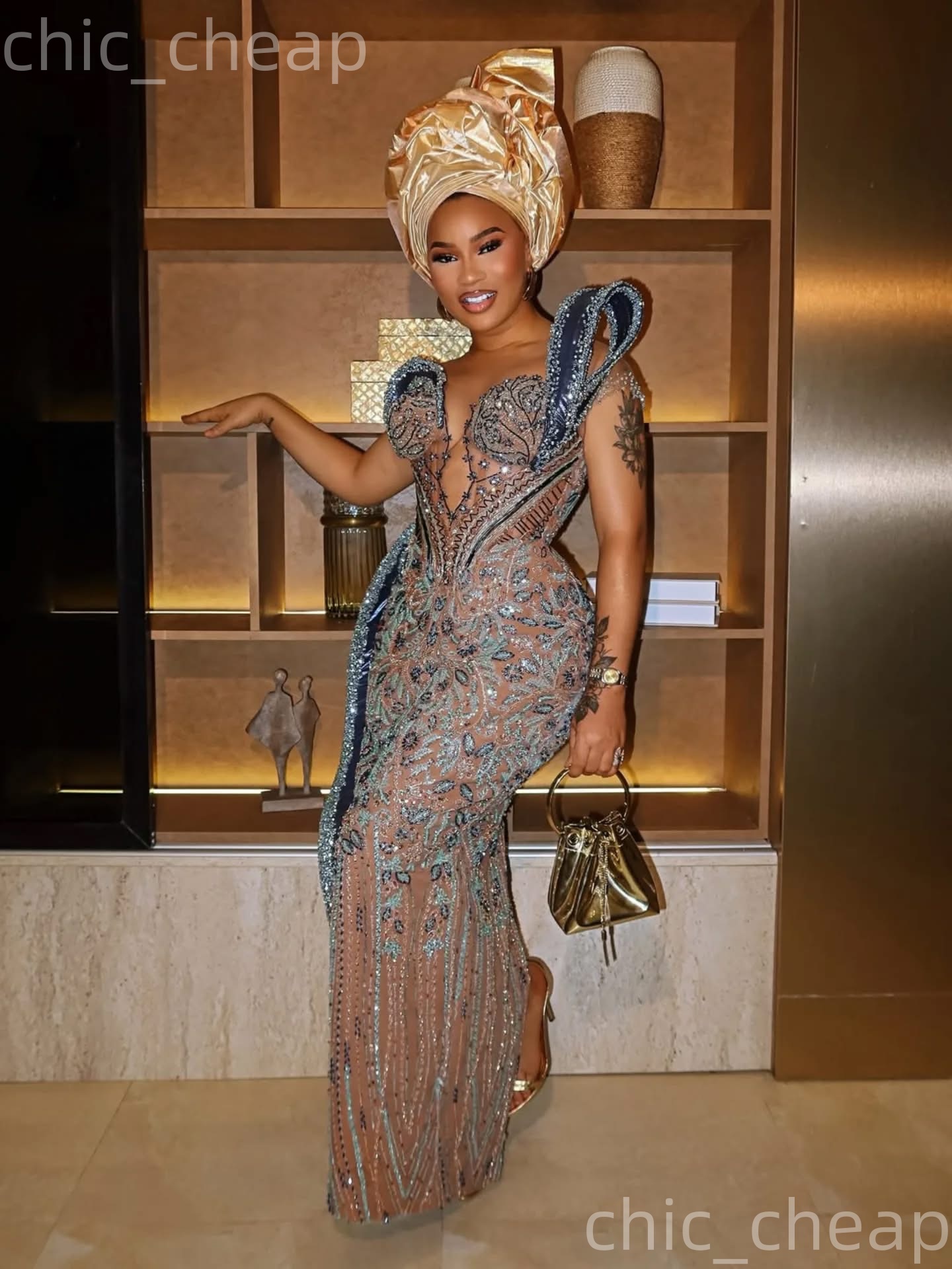 Aso Ebi 2026 Nigerian Navy Blue Sheath Prom Dresses Illusion Beaded Crystals Evening Formal Party Second Birthday Engagement Gowns Dress For Special O