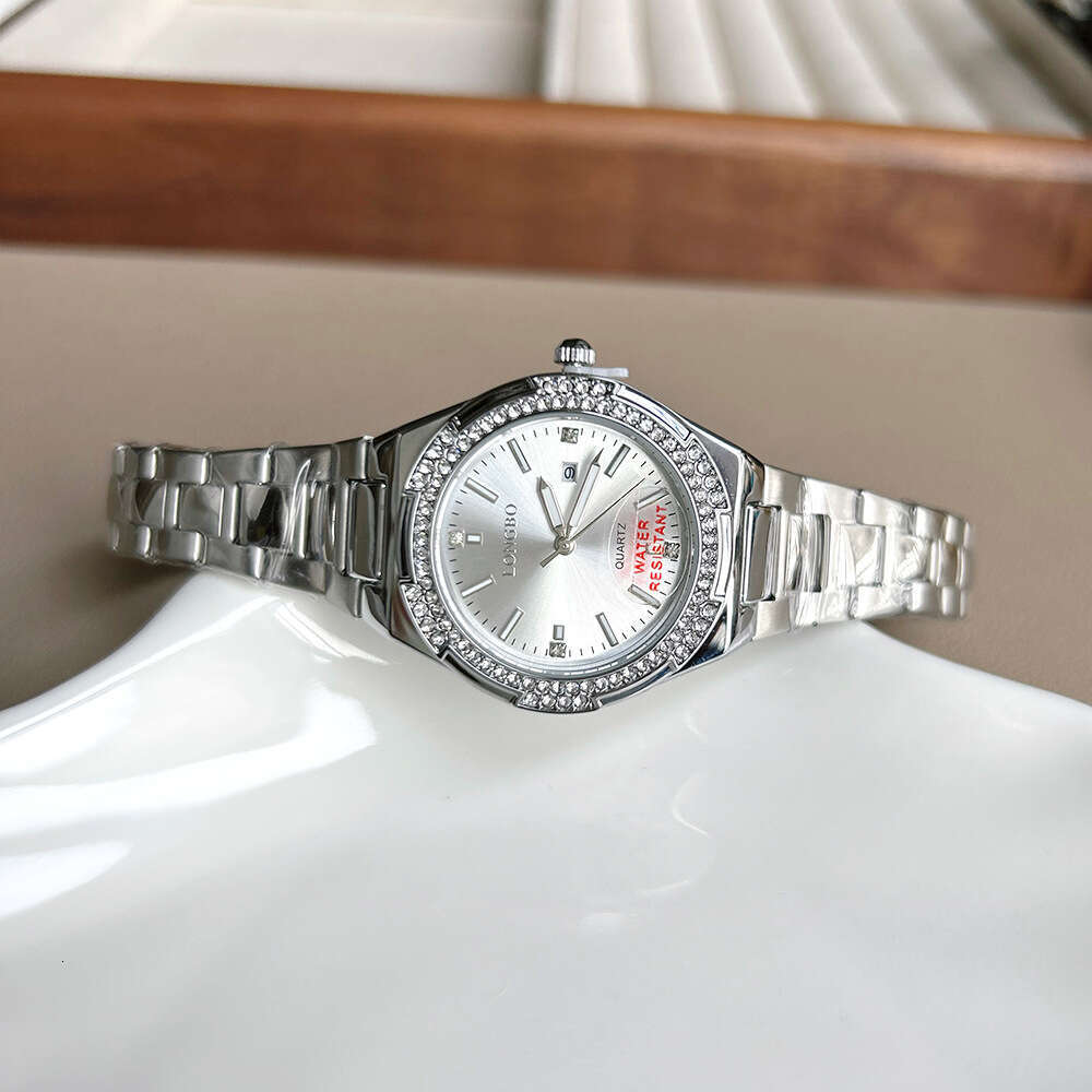 With Box Dainty Design two tone watches Gold Watch for Women Steel Band Ladies Quartz Wristwatch Free gift