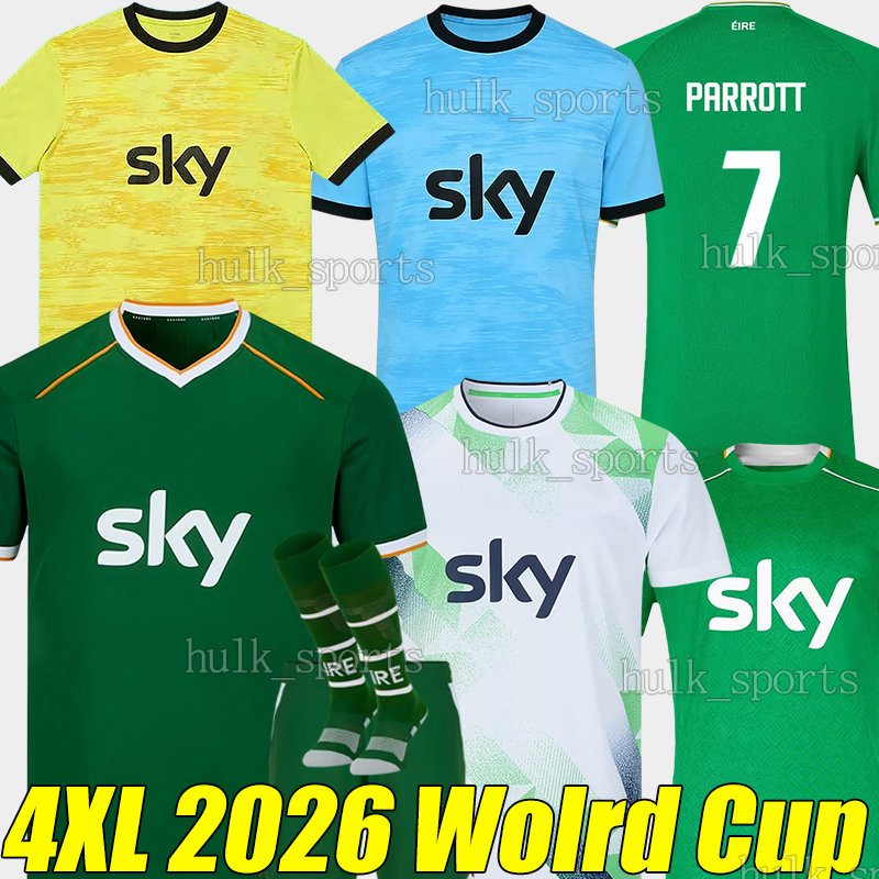 4XL Ireland 2026 World Cup PARROTT Soccer Jerseys 26/27 Irish national teams KEANE IDAH KENNY AZAZ SCALES men kids kits socks sets football shirts goalkeeper