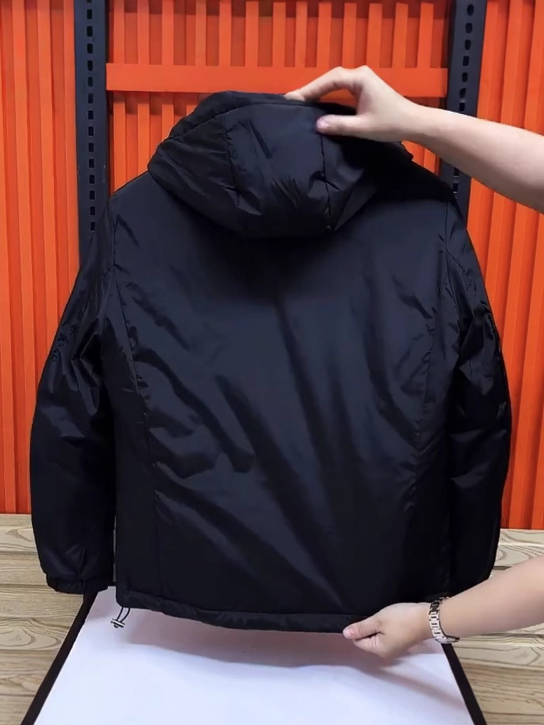 new autumn and winter trendy men's medium-thick cotton-padded hooded jacket stylish casual versatile and fashionable outerwear with thin cotton f