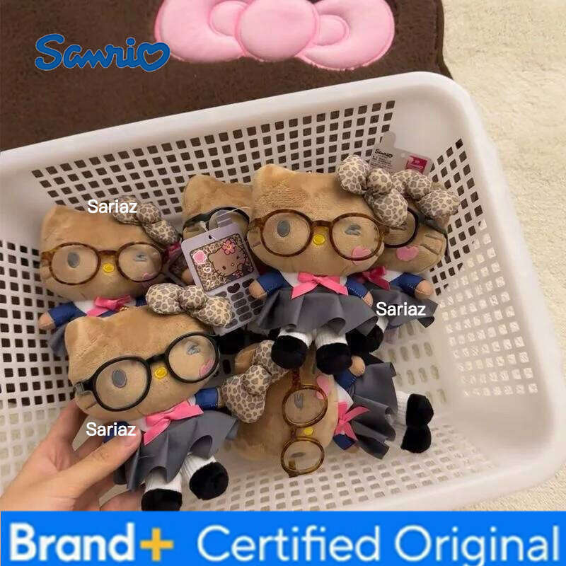 Sanrio Kawaii Hello Kitty Jk Uniform Cartoon Girl Glasses Exquisite Bag Cute Couple Backpack Keychain Doll Decor Gift H260105