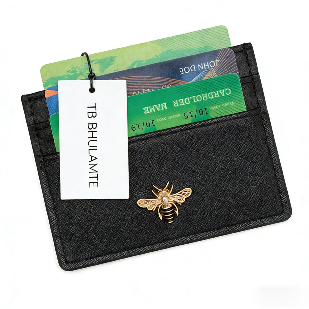 TB BHULAMTE Luxury Brand Designer Bag European And American Style Little Bee Card Holder Insert Card Suitable For Bank Cards ID Card Holder Unisex Lea