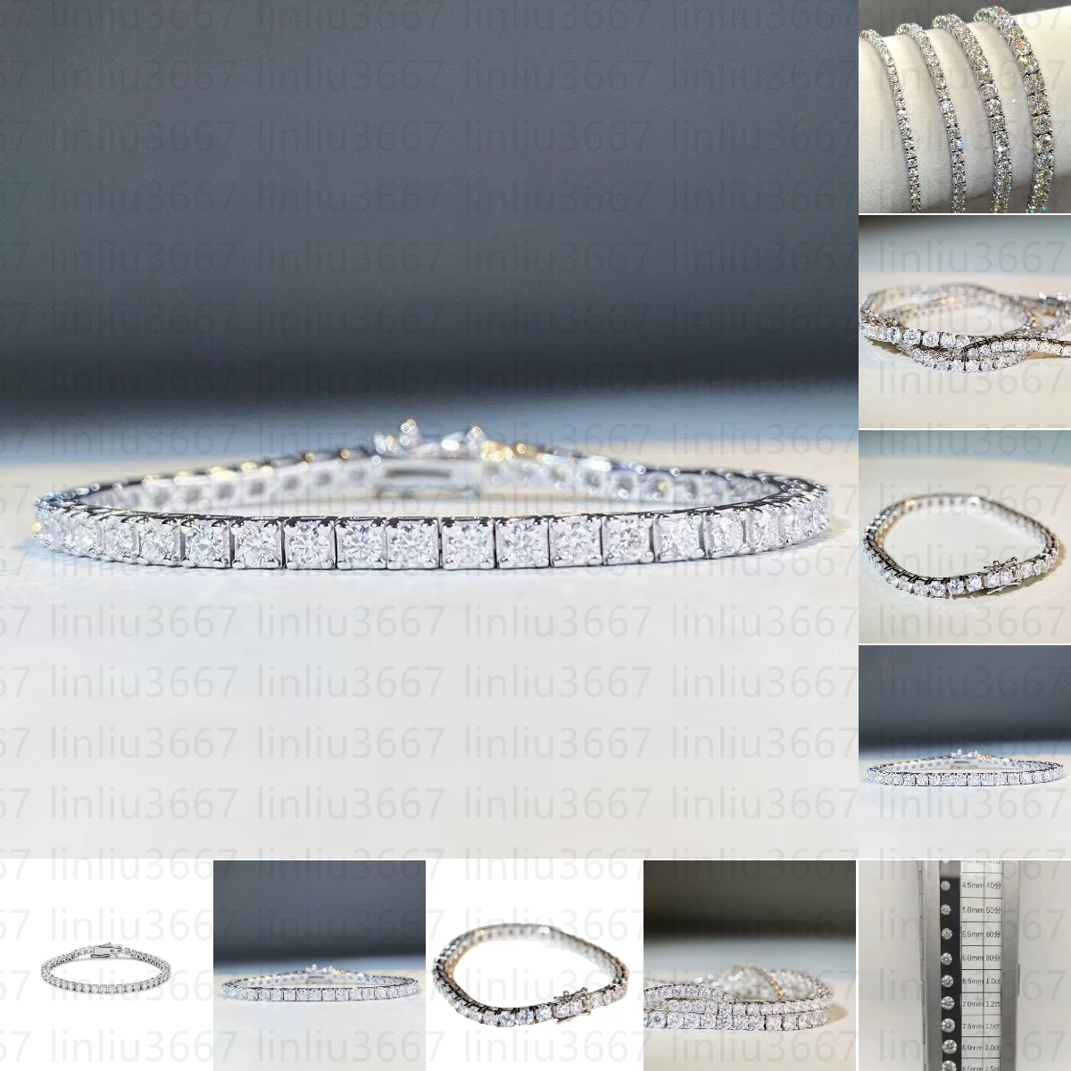 Tennis Bracelet moissanite bracelet 2mm-4mm Unisex Sterling Silver 925s Featuring Diamonds Designer Bracelet for women with box bracelet men bracelet luxe No brand