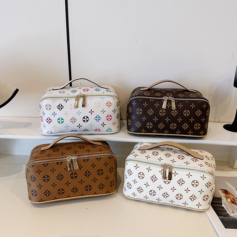 Portable Large-Capacity Cosmetic Bag Travel Cosmetics Storage Bag Foreign Trade Trend Printed Handhold Toiletries Bag Women