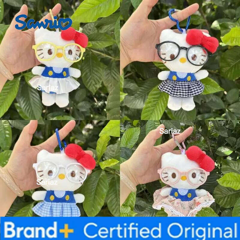 Sanrio Hello Keychain Anime Doll Kawaii Kitty Cat Gourmet Plush Hanging Key Chain Cute Backpack Decoration Accessories Girl Gifts H260105