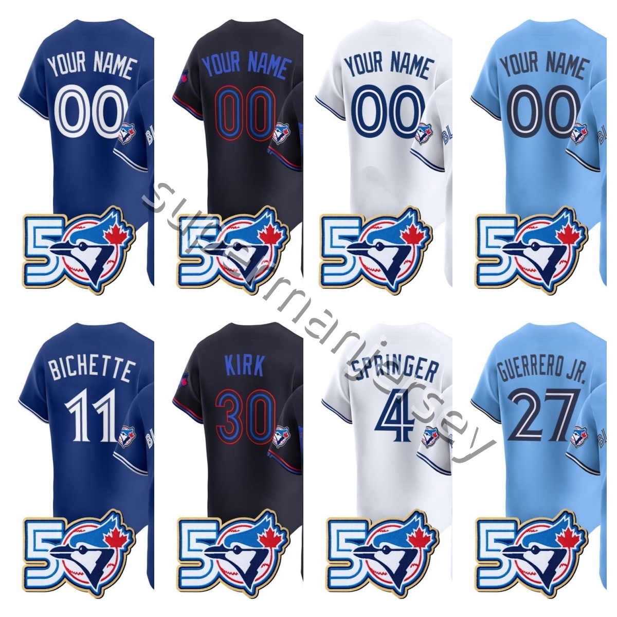Torontos Blue Jayss baseball Jersey 50 Seasons Patch Vladimir Guerrero Jr. 27 Springer 4 Bo Bichette Shane Bieber Trey Yesavage Alejandro Kirk Barger Clement