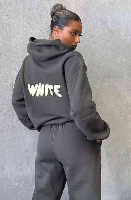 Tracksuit Womens Loose Sportswear 2 Piece Outfits Crewneck Hooded Hoody Sweatsuit Set Hoodie Baggy Jogger Sweatpants Strtwear Sports Clothes T260122