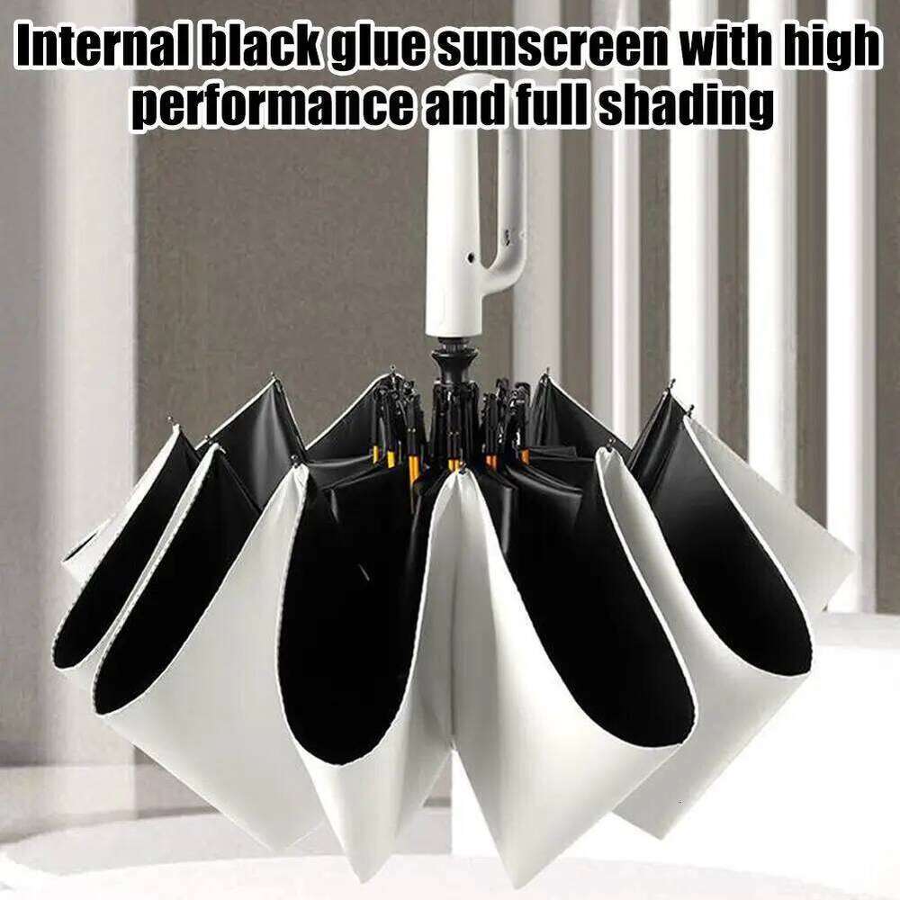 10Bones Windproof Fully Automatic Folding Umbrella With Loop Buckle UPF50+ Protable Compact Sun Rain Umbrellas For Women And Men 26Y0122
