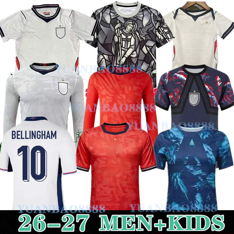 26 27 Englands jersey BELLINGHAM KANE 2026 2027 world cup home away Football Shirt SAKA FODEN RICE Soccer Jerseys Konsa Watkins Gordon PALMER Walker Men Kids kit 4XL