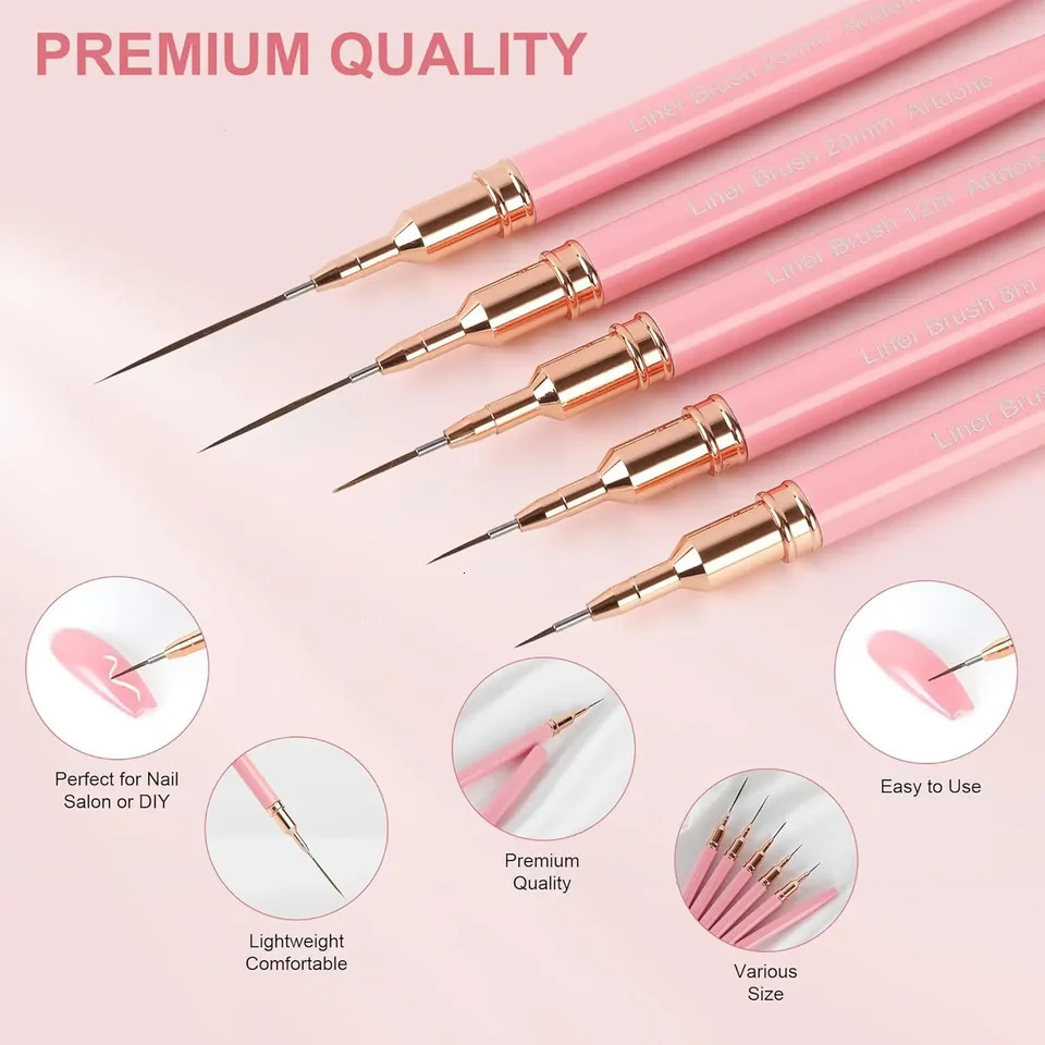 Nail Art Kit Dotting Pen Liner Brush Magnetic Nail Stand 14-Piece Professional Manicure Tools Set for DIY Home Salon 260119 - view 4