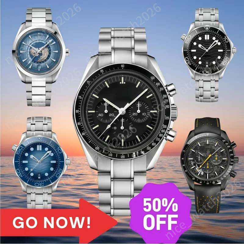 2026 New Watch Super Hot Classic Moonwatch Series Surface Digital Designer Omaga Watch Advanced Mens Omaga Speed Master Automatic Mechanical Movement Watch Da4