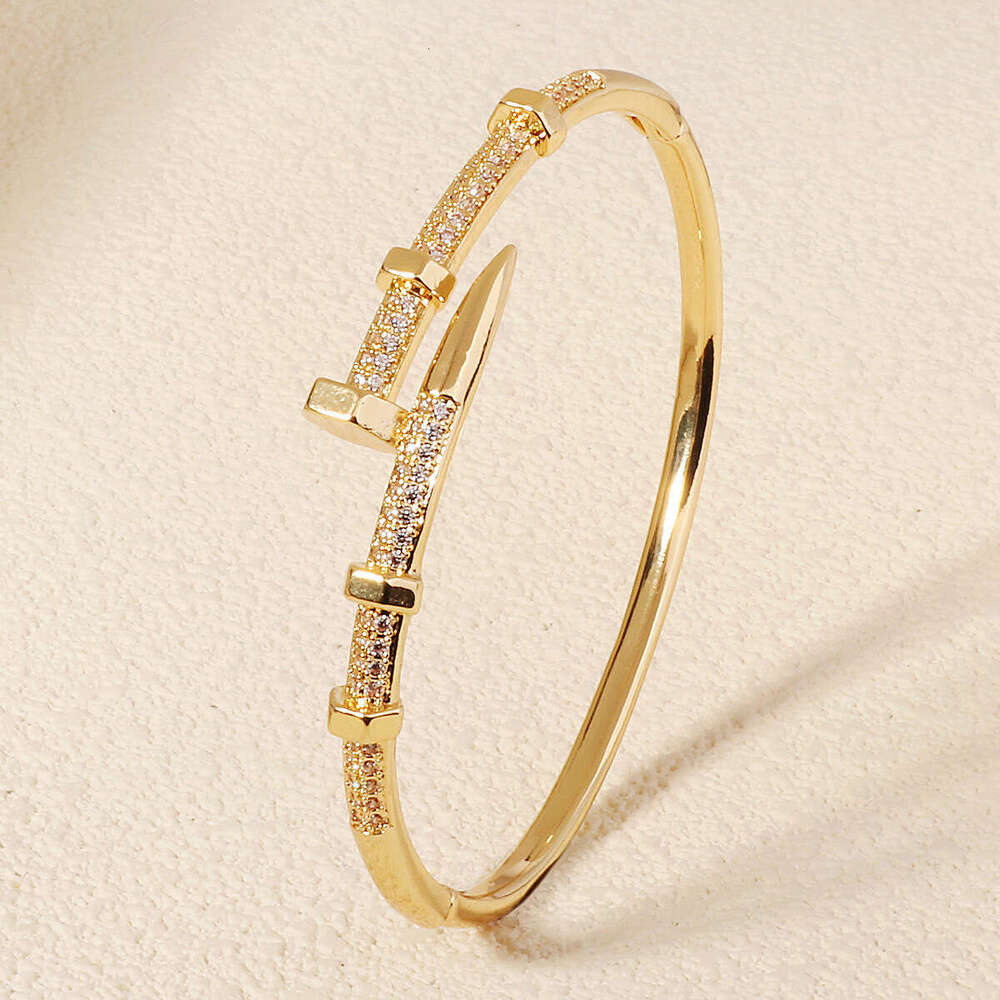 European and American Niche Jewelry High-End Luxury Zircon Wedding Evening Party Accessories Diamond-Studded Open Cuff Bracelet
