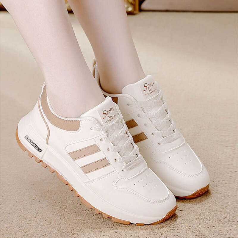 Women's Sneakers Ins Style Leather Versatile 2024 Autumn New Thick Sole Non-Slip Lightweight Popular Forrest Gump Shoes Women