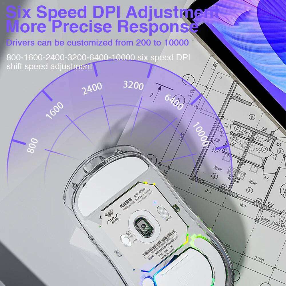 AULA SC660 Wireless Gaming Mouse 10000DPI Optical Sensor Macro Programmable Ergonomic Mice For Laptop PC Gamer 26L0122