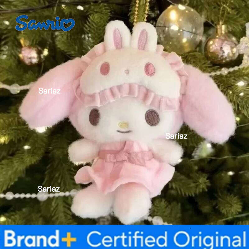 Sanrio Super Cute My Melody Pajama Eye Mask Series Kawaii Plush Doll Toy Bag Pendant Decoration Key Chain Girl's Holiday Gift H260105