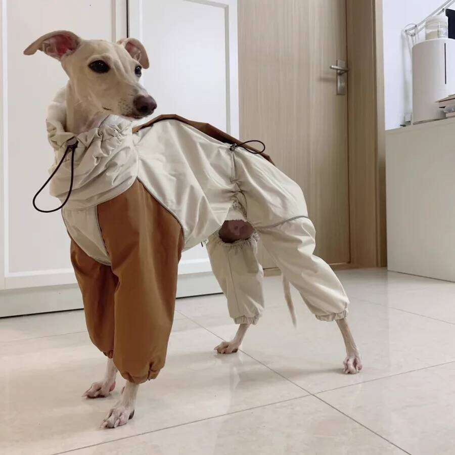 Famous brand Dog Clothes in Winter Snow Weather Thicken Plush legged Khaki Jacket Windproof Waterproof Warm Coat for Italy Greyhound Huibit pupakaIK