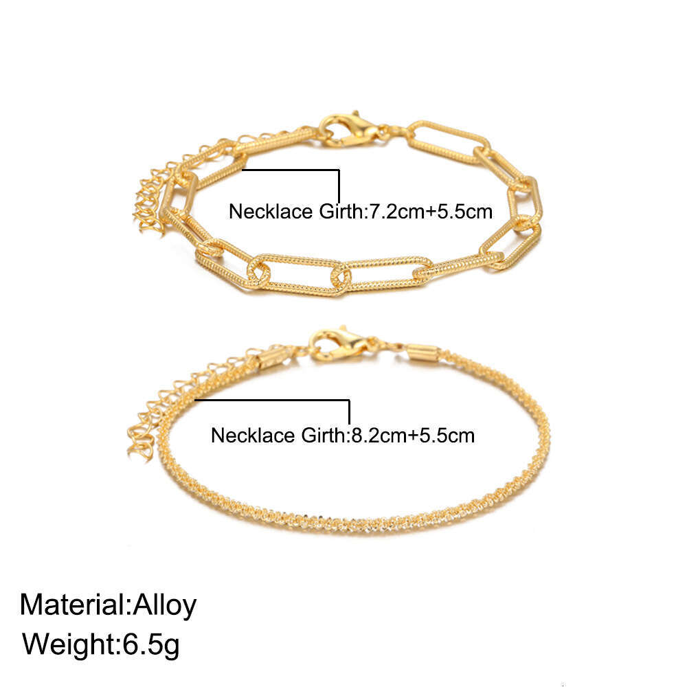 Bracelets for Women Gold Bracelet Set Niche High End Sparkling Simple Ins Style Two Piece Jewelry