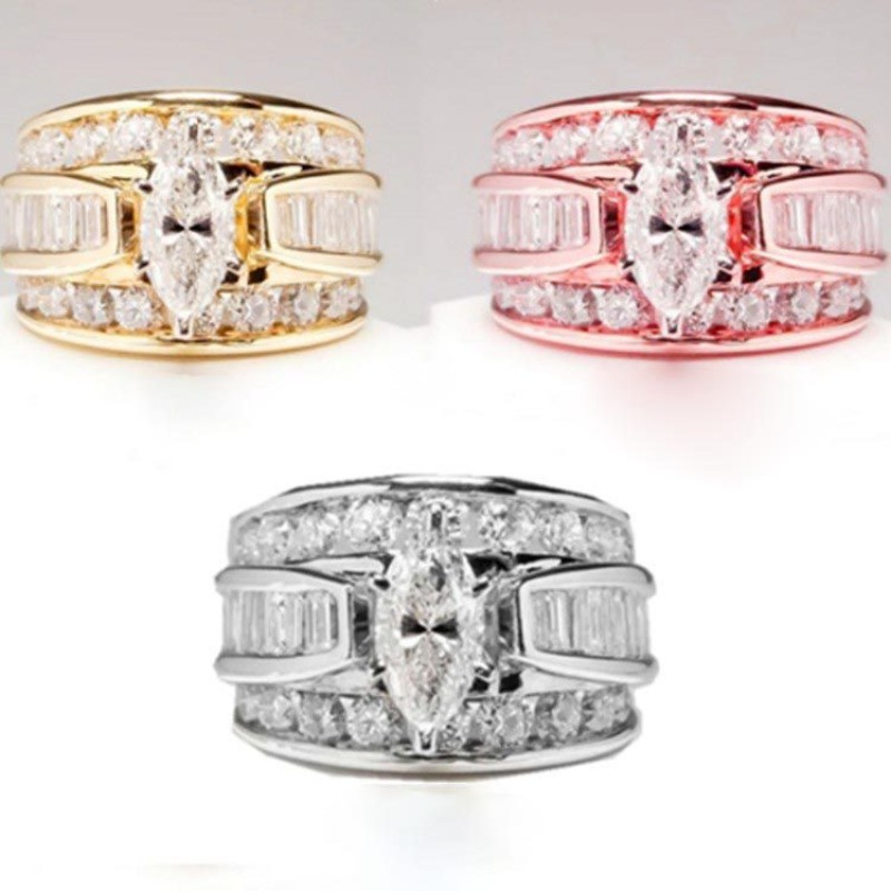 Design Jewelry High End Zircon Inlaid Copper Rings for Women Designer Wedding Engagement Fashion Accessory