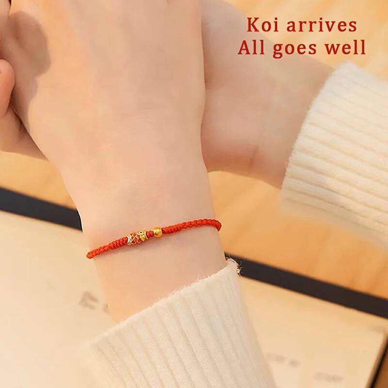 Fashion Hand Braided Koi Fish Lucky Hand-Woven Bangle For Women Best Friends Lovers Size Adjustable Bracelet Gift ddmynov
