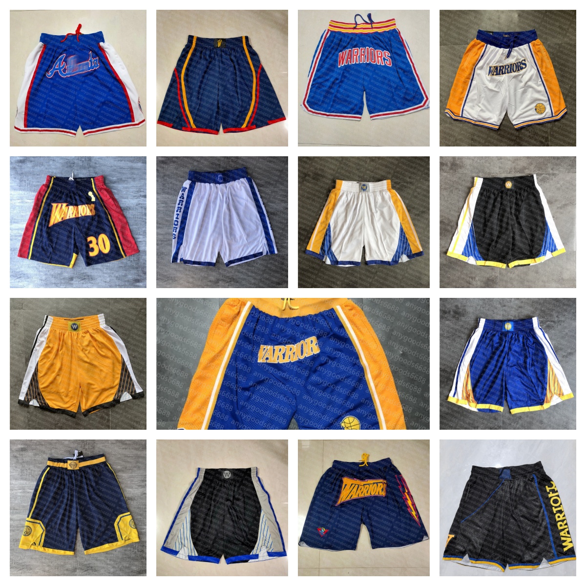 Retro Warriors suitable for men's and women's street casual outdoor sports basketball shorts, letter embroidery breathable quick drying, men's pocket rope S-XXXL