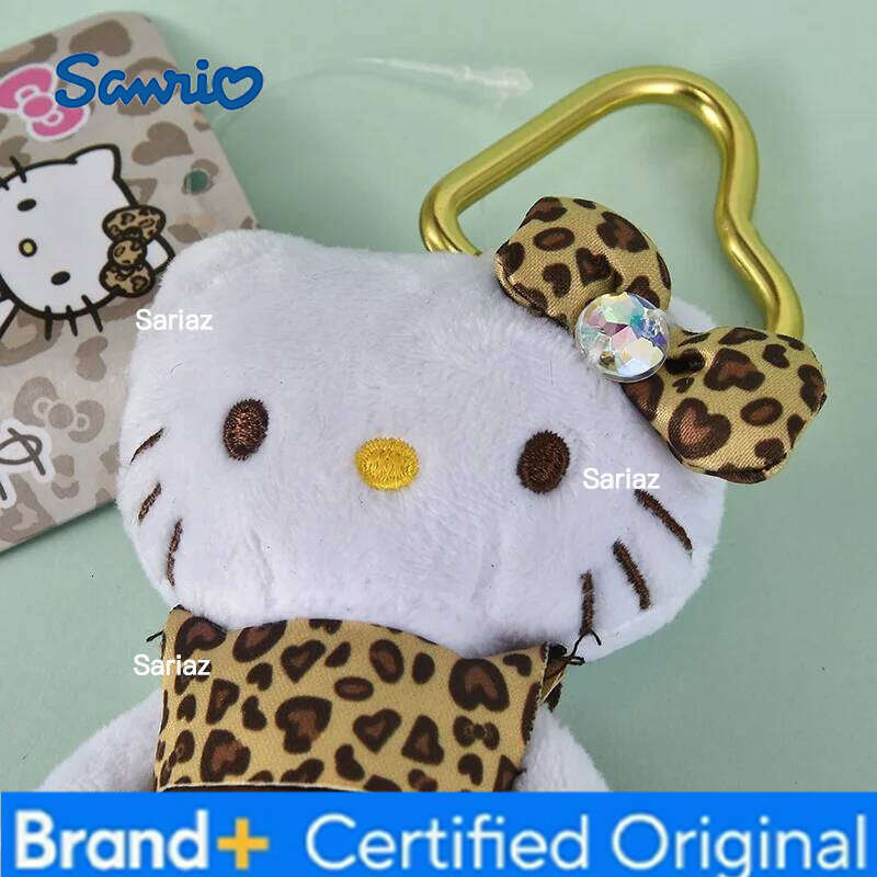 Sanrio Cartoon Hello Kitty Long-legged Leopard-print Plush Toy Kawaii Backpack Pendant Keychain Children's Holiday Gift H260105