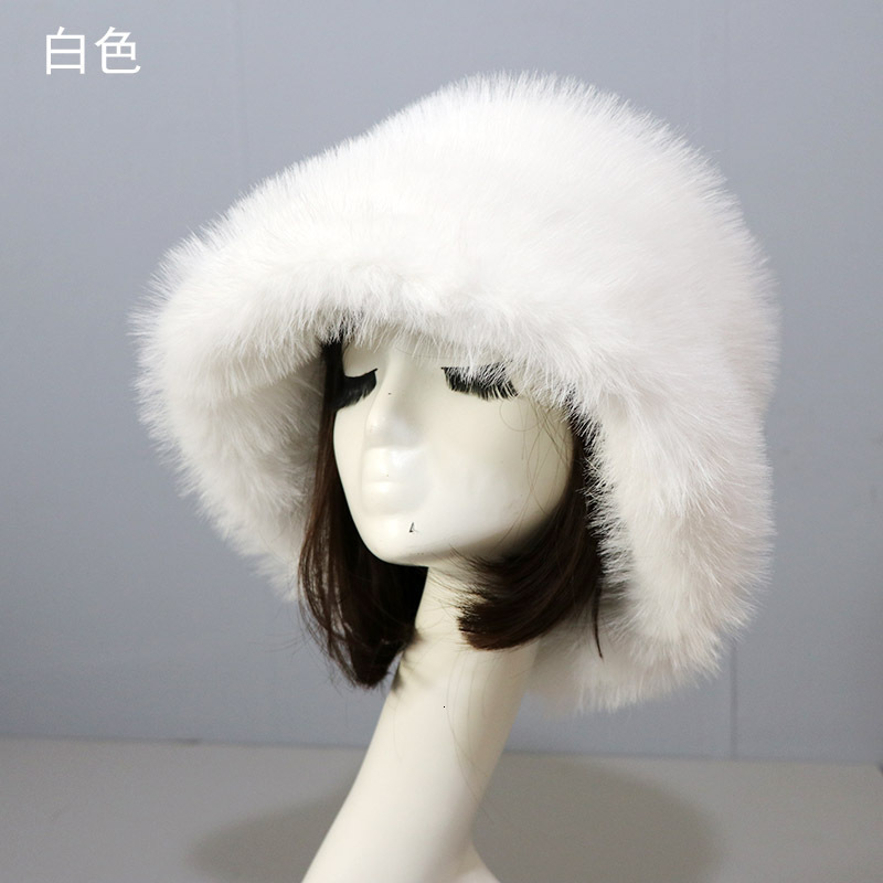 Personalized ear protection with a wide brim Fur Bucket Hat Natural Brown Color Thick Warm Winter 23A0808 241116