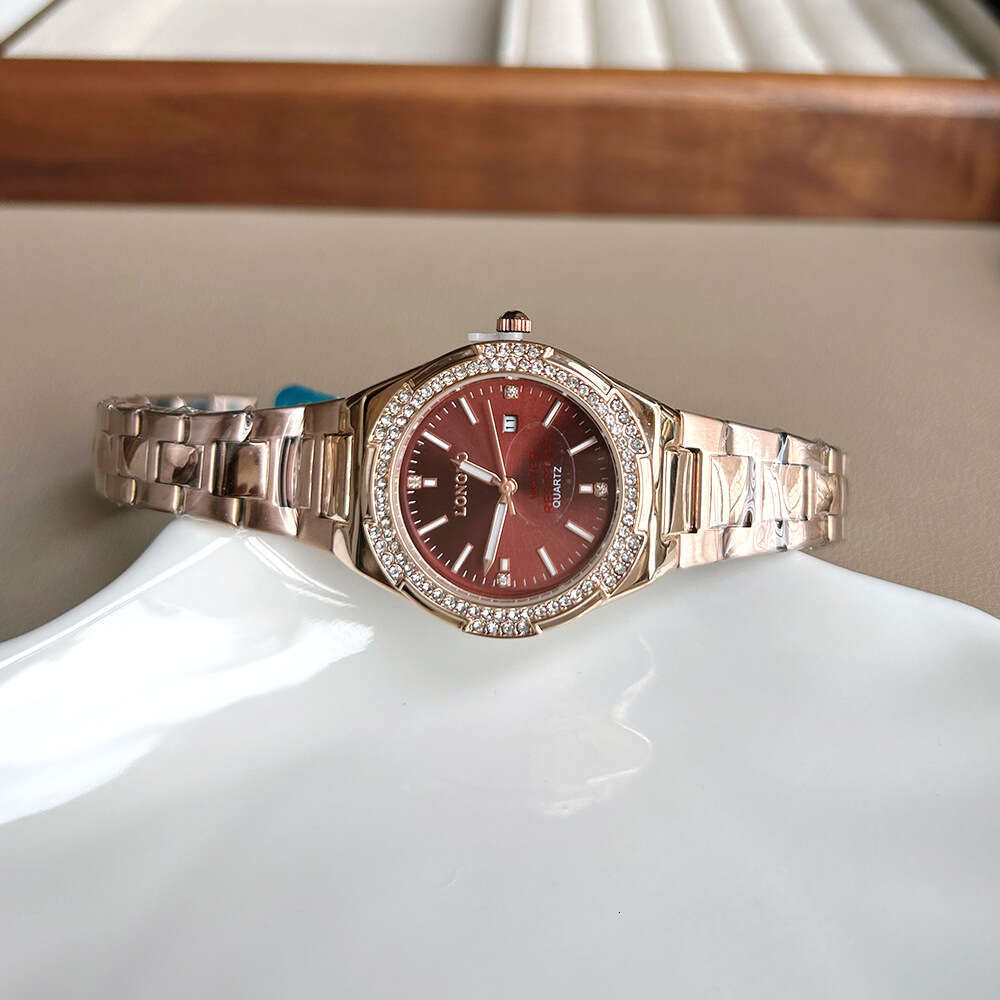 With Box Dainty Design two tone watches Gold Watch for Women Steel Band Ladies Quartz Wristwatch Free gift